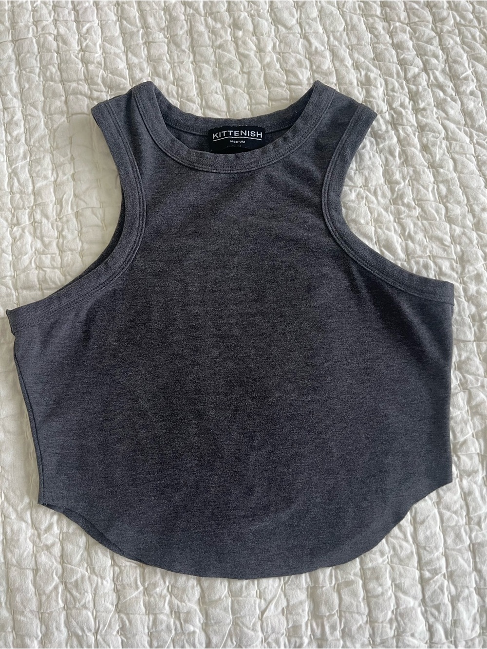 KITTENISH Charcoal Gray Cropped Tank